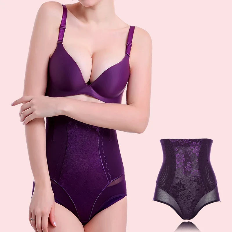 High Waist Flat Belly Panties Women Tummy Control Underpants Postpartum Shapewear Waist Trainer Slimming Briefs Shaper Bodysuit