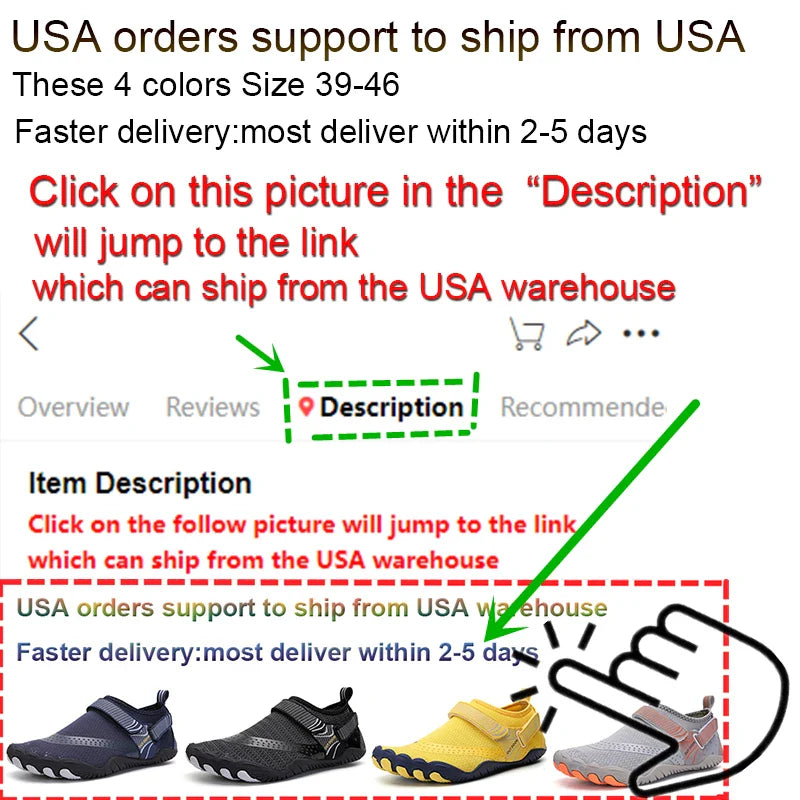 Men Women Water Shoes Quick Dry Non-Slip Five Finger Shoes Outdoor Wading Swimming Barefoot Aqua Shoes Lightweight Sneakers