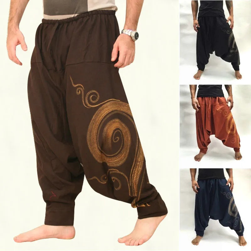 Men's Hippie Yoga Harem Pants Casual Elastic Waist Baggy Men Baggy Hippie Boho Gypsy Aladdin Hippie Boho Aladdin Alibaba Harem