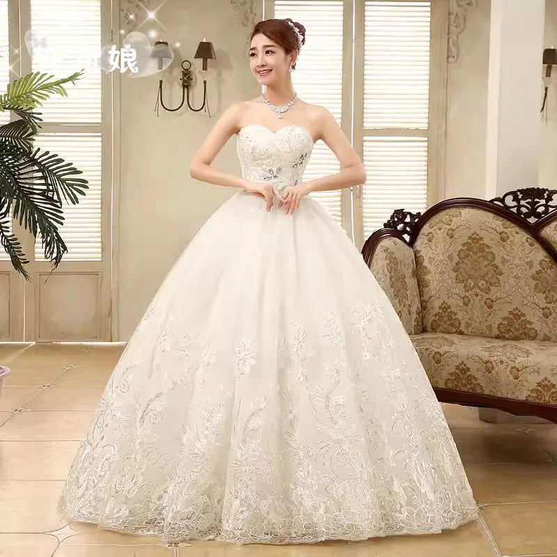 PRXD-625#Wedding Dress Wholesale Lace up Embroidery Bride Marriage Dresses White Ball Gown Factory Christmas Carnival Plus Size