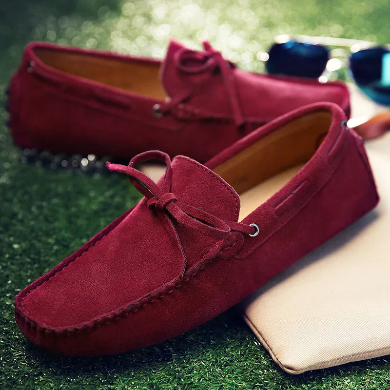 Ultra-light  Suede Leather Men's Loafers Solid Color Walking Shoes Soft-Soled Comfy Man Drive Flats Men Casual Shoes Moccasins
