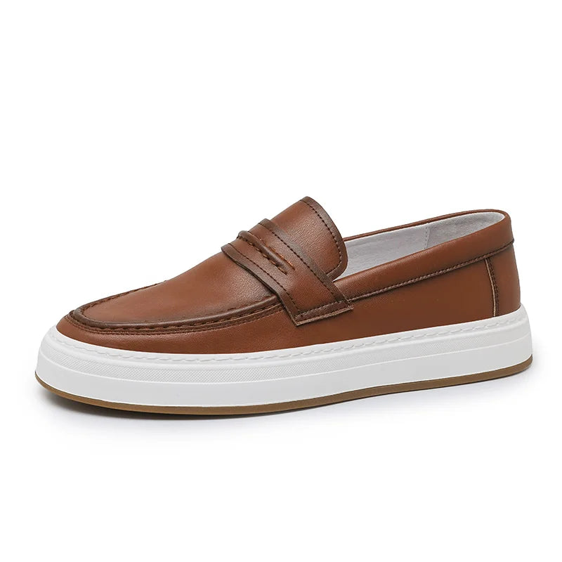 Classic Men's Genuine Leather Men Lazy Dress Shoes  High Quality Casual Loafers Comfortable Driving Shoes Moccasin Fashion Male