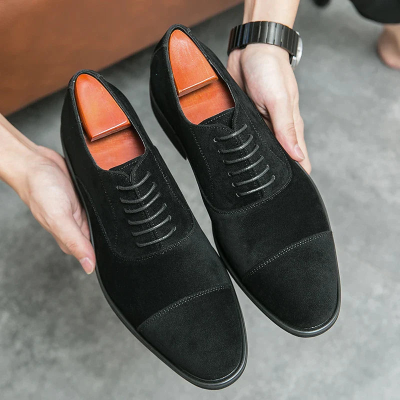 Men's Charm Pointed Shoes Suede brown Male Dress Wedding Homecoming Footwear Zapatos Hombre