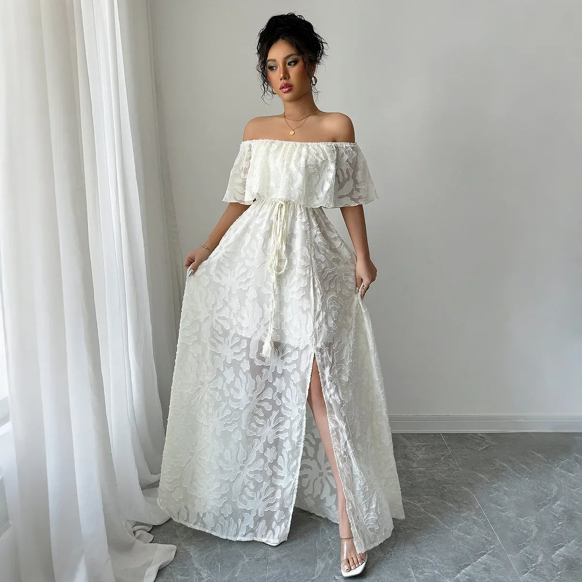 Elegant Women’s Dress 2026 Summer White Long Dress Women Cover-Ups Outfits Vestido Blanco Ibicenco Mujer Female Clothing