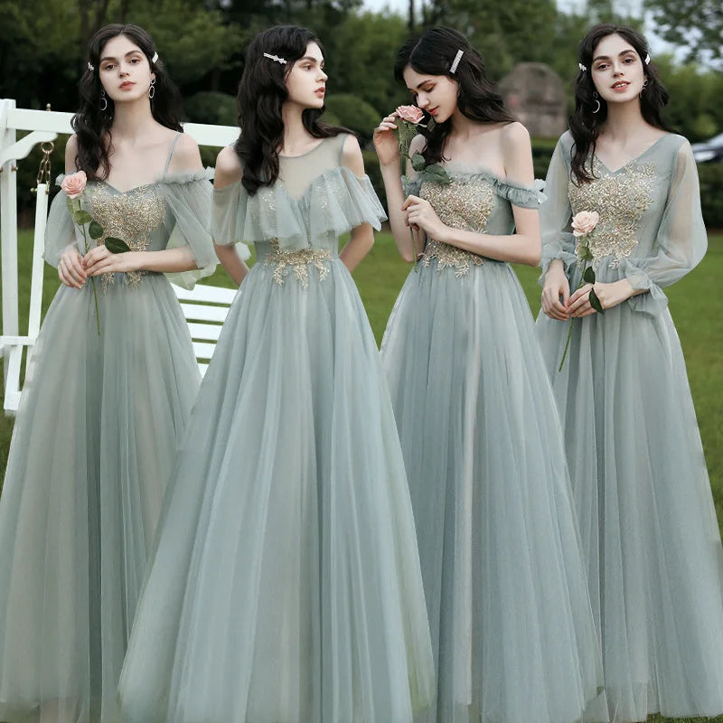 Spring 2024 Maids of  Dr Ele een Fairy T Wedding Banquet Long Skirt Women's Friend Maids of  Outfit