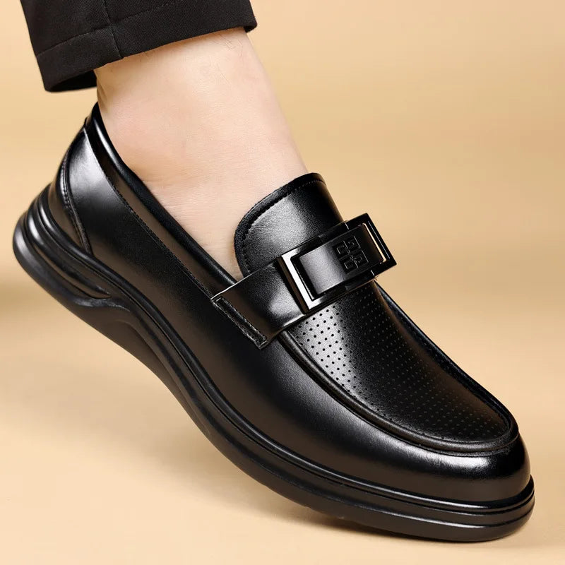 Leather Shoes For Man Formal Shoes Platform Dress Shoes Official Men Elegant Shoes Coiffeur Mens Wedding Loafer туфли мужские