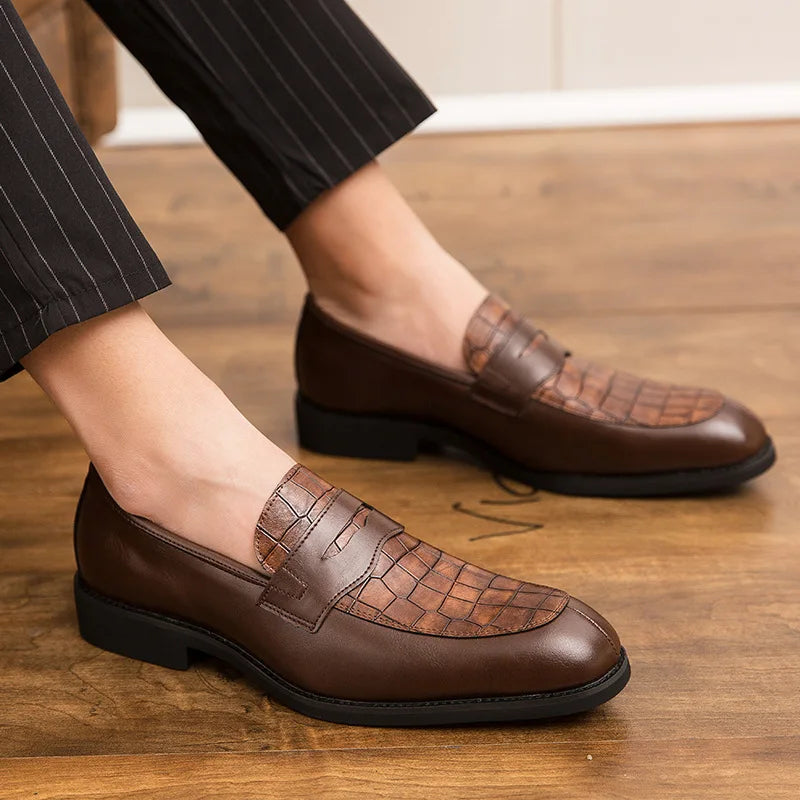 high quality leather boat shoes for men low cut point toe comfortable new 2025 autumn winter big size office shoe black brown