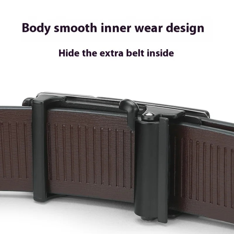 Oyifan Black Belt Men, Genuine Leather Dress Designer Belts for men, Fashion Slide Ratchet Click Casual Mens Belt for Jeans