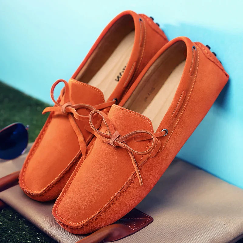 Ultra-light  Suede Leather Men's Loafers Solid Color Walking Shoes Soft-Soled Comfy Man Drive Flats Men Casual Shoes Moccasins
