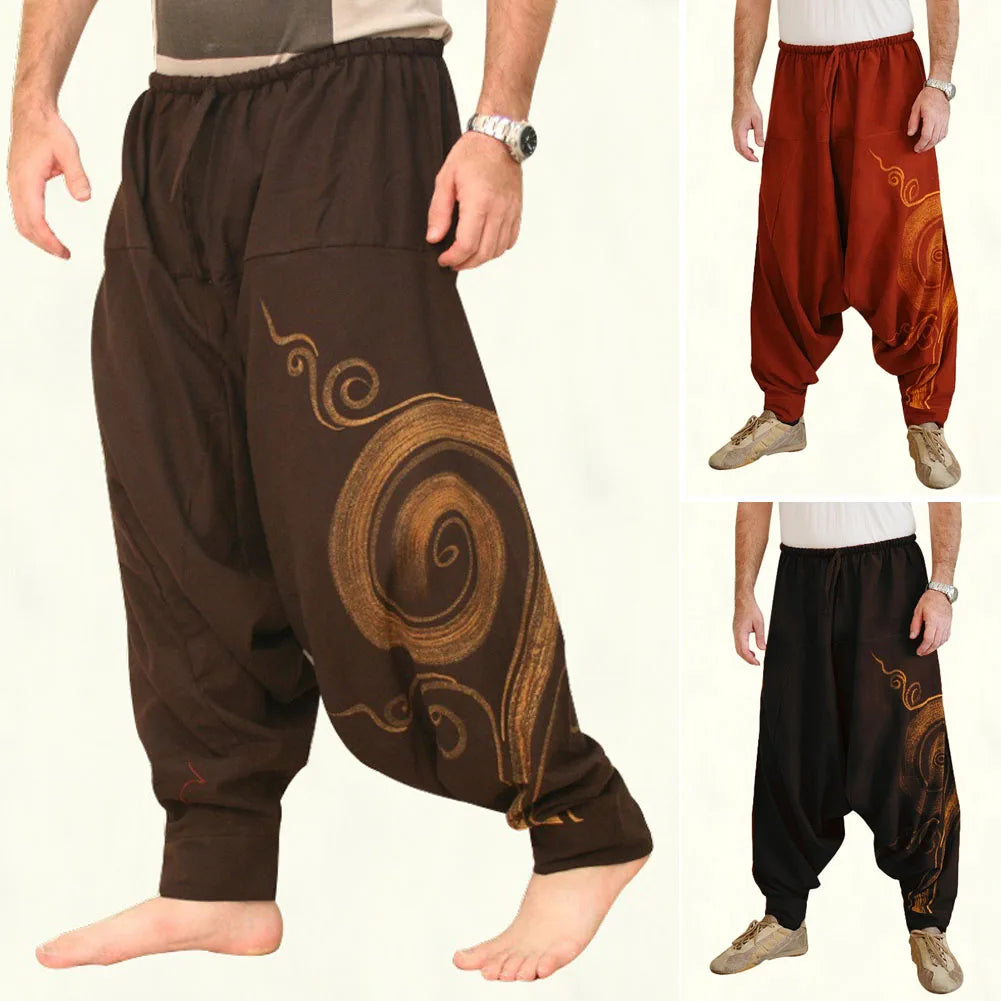 Men's Hippie Yoga Harem Pants Casual Elastic Waist Baggy Men Baggy Hippie Boho Gypsy Aladdin Hippie Boho Aladdin Alibaba Harem