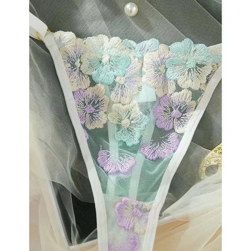 Lingerie Sexy Delicate Underwear Bra and Panties Lace Embroidery Set Fairy women Beautiful Brief Sets