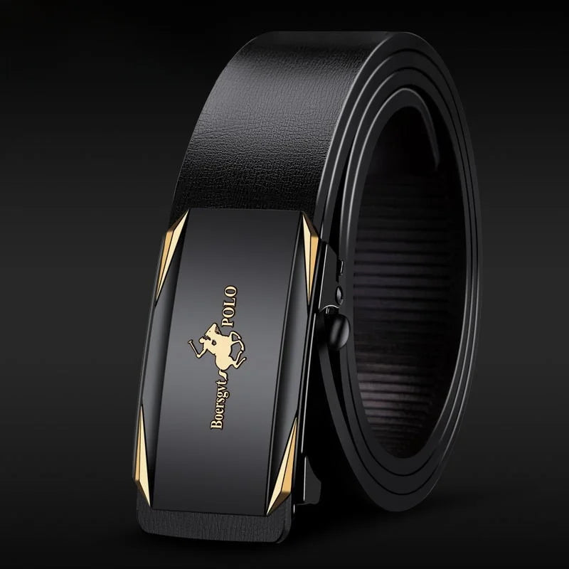 Paul Men's Leather Belt Fashionable Casual Automatic Buckle Waist Belt for Middle-aged And Young Men Business Style Belt