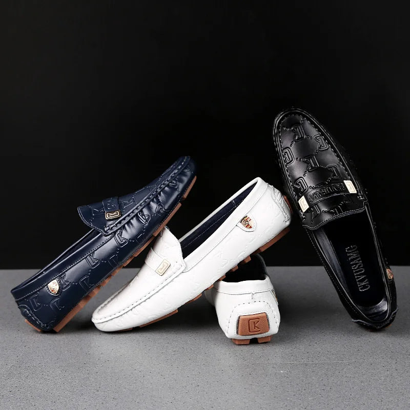 Men High Quality Leather Loafers Men Casual Outdoor Shoes Moccasins Slip on Men Business Shoes Male Driving Shoes Bean Shoes