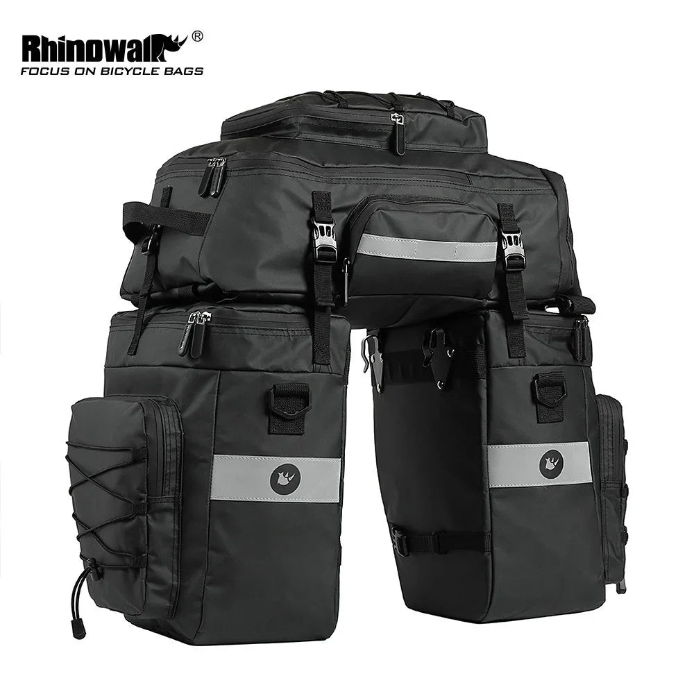RHINOWALK Mountain Road Bicycle Bike 3 in 1 Trunk Bags Cycling Double Side Rear Rack Tail Seat Pannier Pack Luggage Carrier