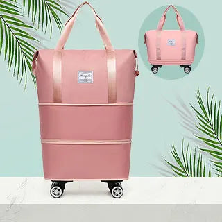 Large Capacity Three-Layer Bag, Waterproof And Wear-Resistant Outdoor Travel Swivel Wheel Storage Box, Detachable Wheel Tote Bag
