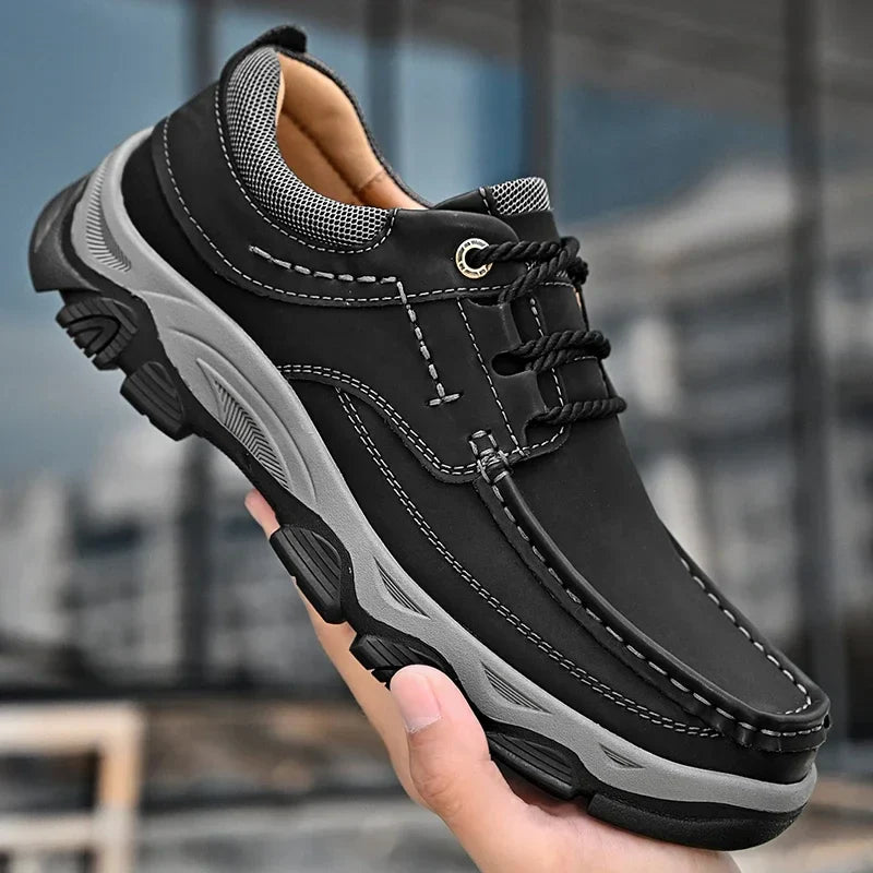 Men's Shoes Hot Sale Male Comfortable Casual Shoe 2023 Genuine Leather Male Business Shoes High Quality Lace-Up Oxford Shoes