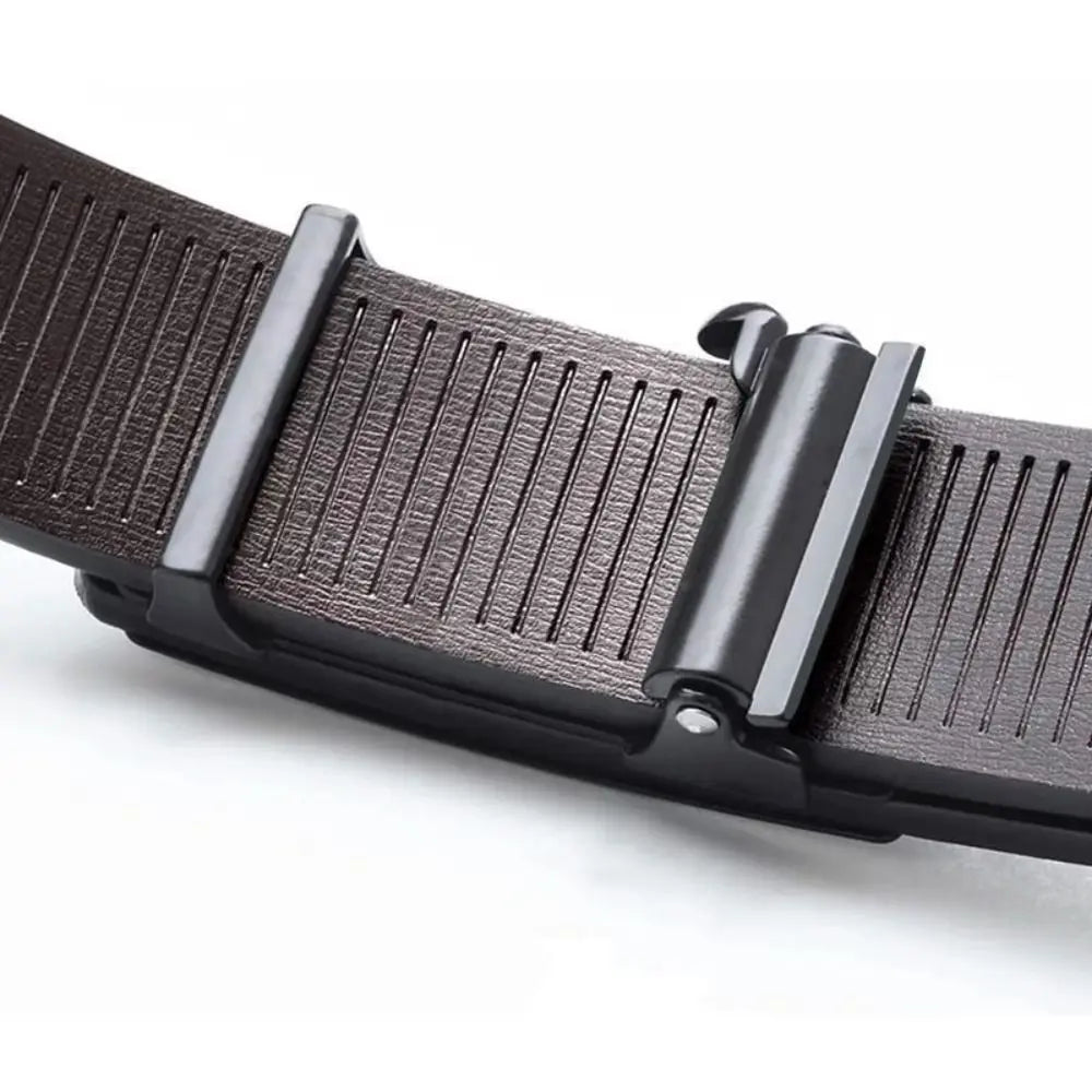 Casual Luxury Design Business Leather Belt Metal Man Waistband Automatic Buckle Belt