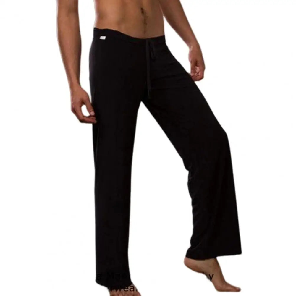 Men Yoga Pants Low Waist Drawstring Straight Loose Thin Sports Comfortable Elastic Waist Men Sports Trousers Men Clothing