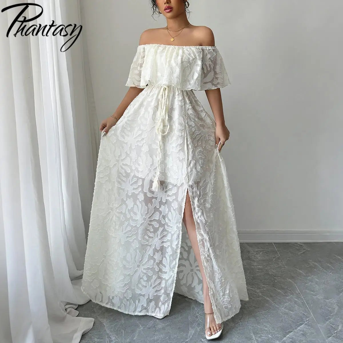 Elegant Women’s Dress 2026 Summer White Long Dress Women Cover-Ups Outfits Vestido Blanco Ibicenco Mujer Female Clothing