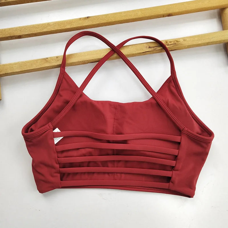 Thin Straps Sexy Racerback Sports Bra for Women - Yoga Running Fitness Gym Training Outdoor Top