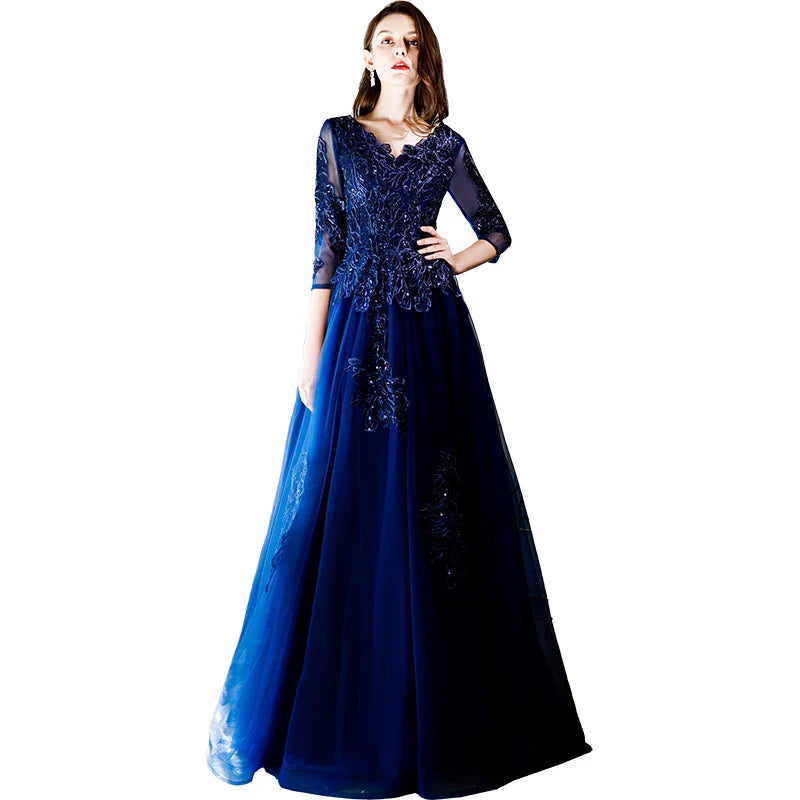 Ele Long Evening Gown Women's New Sle Par Performance Outfit Birthday Celebration Formal Ball Gown A-Line Skirt
