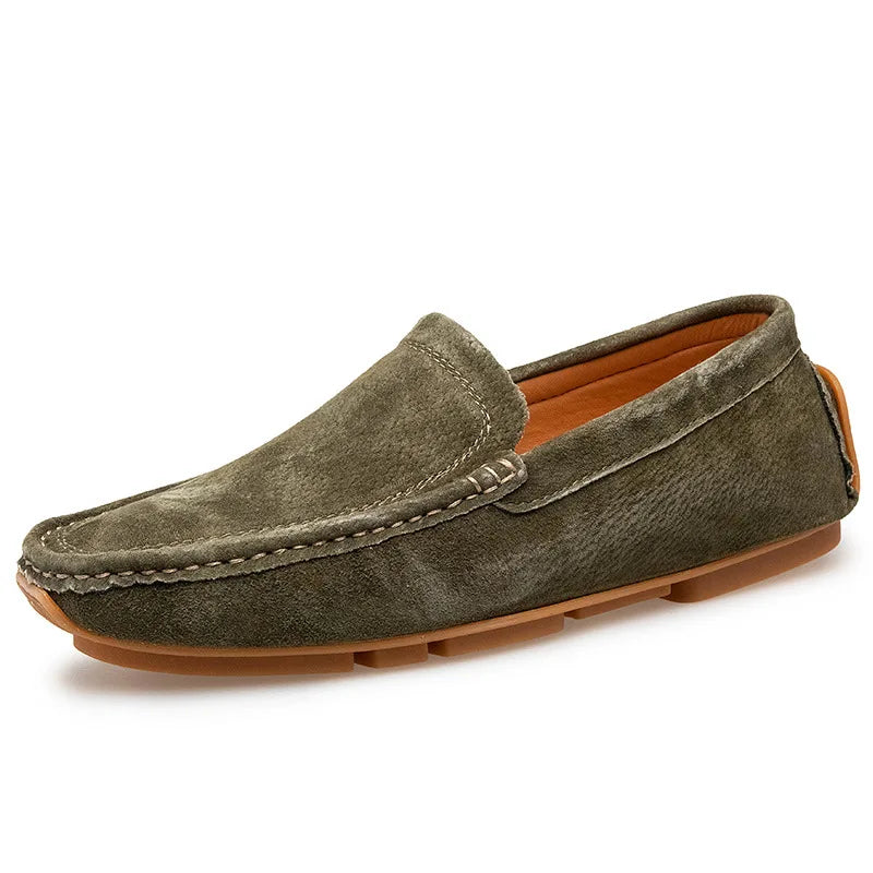 New Men's Casual Leather Matte Bean Shoes Fashionable Comfortable Breathable Men's Driving Shoes Loafers