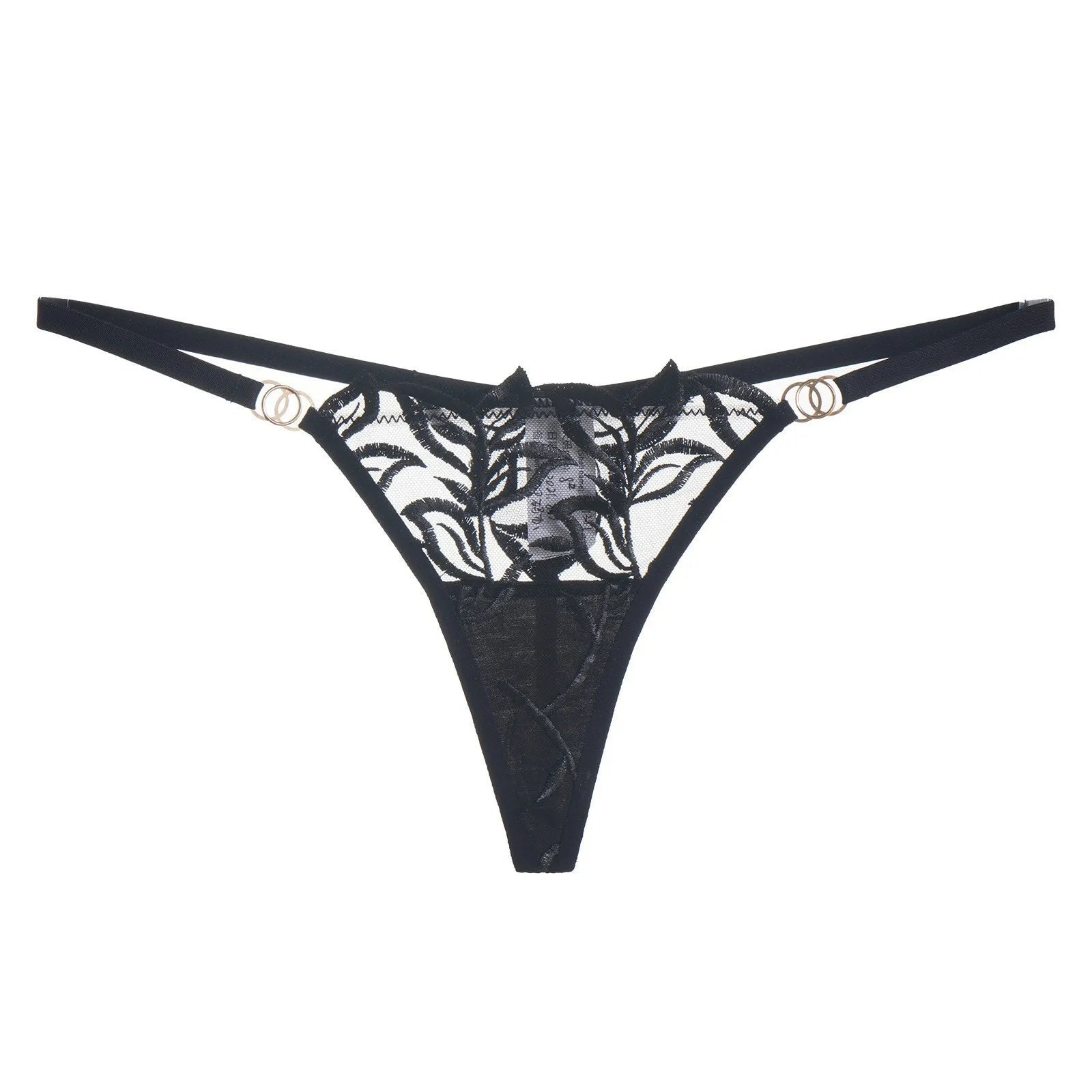 Lace Lingerie Bra & Brief Sets Women's Transparent Lace Bra Top Thin Cotton Sexy Embroidered Hollow Out T-back Soft Bra Set