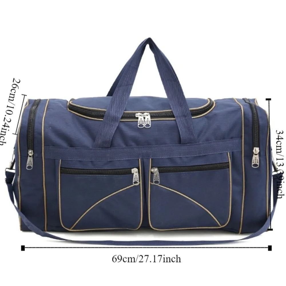 Large Capacity Travel Duffel Bag Waterproof Oxford Cloth Large Travel Bag Durable Multi-pocket Gym Bag Outdoor Activities