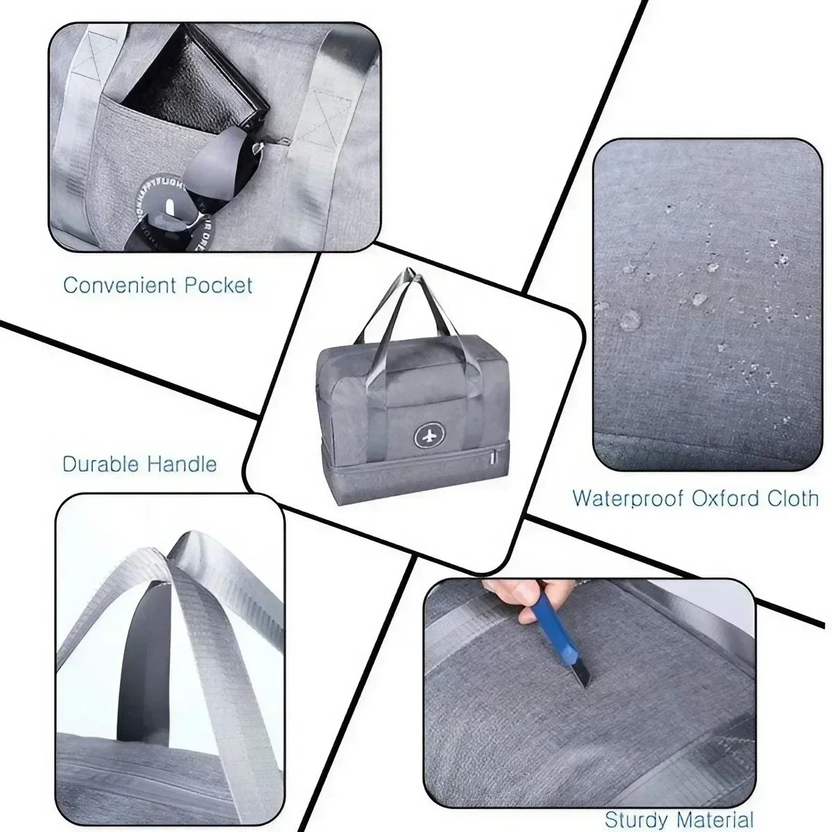 New Waterproof Gym Bag for Men Women Wet Dry Separation Sports Travel Duffel Lightweight Hand Luggage