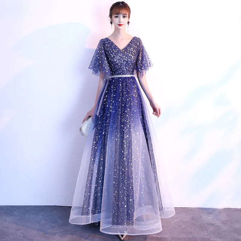 Starry  Evening Gown Women's Faionable Winter Performance Chorus Dr Fairy Aosphere Host Ele Sle New 2026