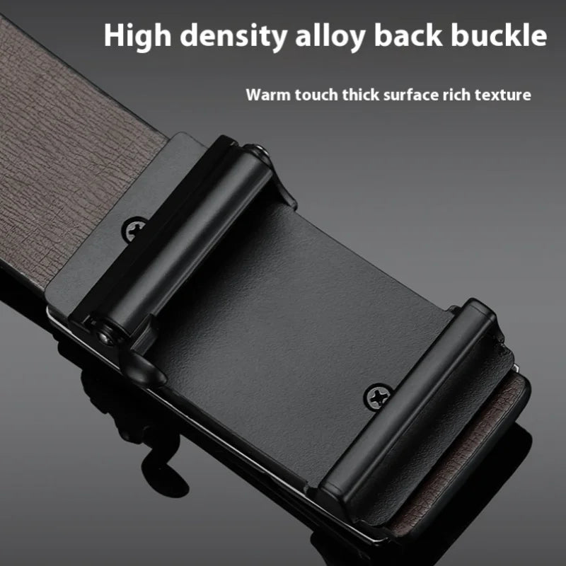 Oyifan Black Belt Men, Genuine Leather Dress Designer Belts for men, Fashion Slide Ratchet Click Casual Mens Belt for Jeans