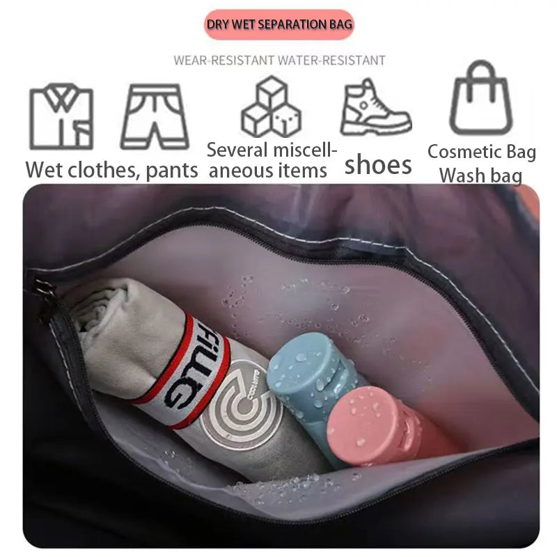 Large Capacity Three-Layer Bag, Waterproof And Wear-Resistant Outdoor Travel Swivel Wheel Storage Box, Detachable Wheel Tote Bag