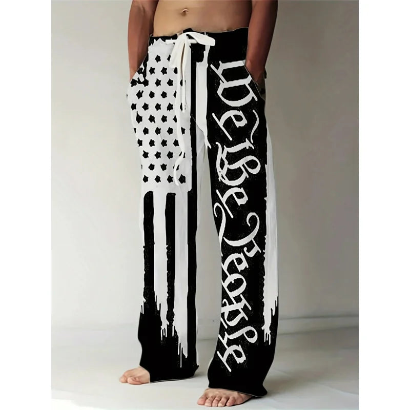 2025 Spring And Summer Hip-hop Men's Pants Casual Slim Loose Lightweight Pants Stretch Drawstring Beach Travel Essential Pants