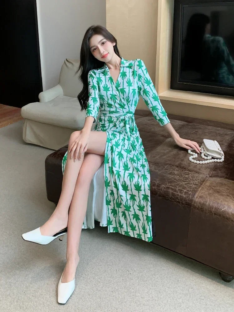 Summer Women Dress Evening Female Vintage Party Beach Women Dresses Long Vestido Bodycon Prom Sexy Skinny Y2K Print Robe Casual