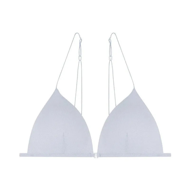 Sexy Front Closure Bralette & Panties Set Women's Underwear Padded Wire-free Strappy Push Up Bra