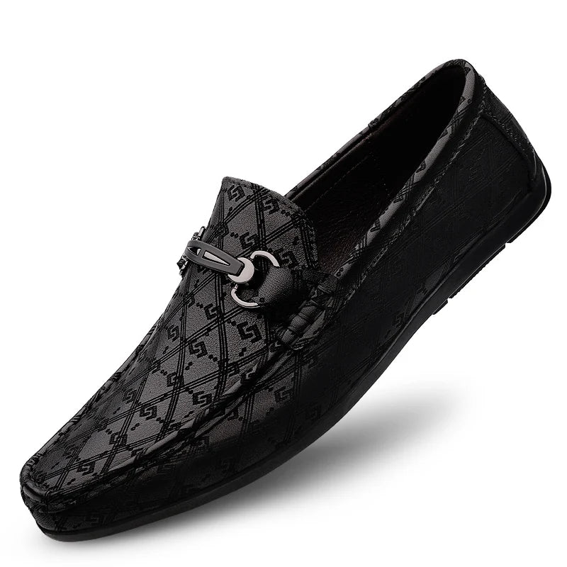 2026 New Black Loafers Men's Leather High Quality Designer Men's Shoes Leather Shoes Soft Sole Comfortable Casual Shoes Moccasin