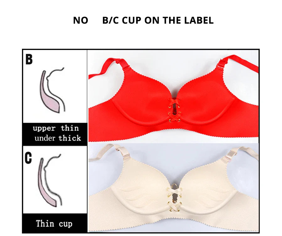 Women Push Up Bra Sexy Wire Free Lingerie Seamless Brassiere Intimates Underwear Female Deep V Bowknot Bralette Bra