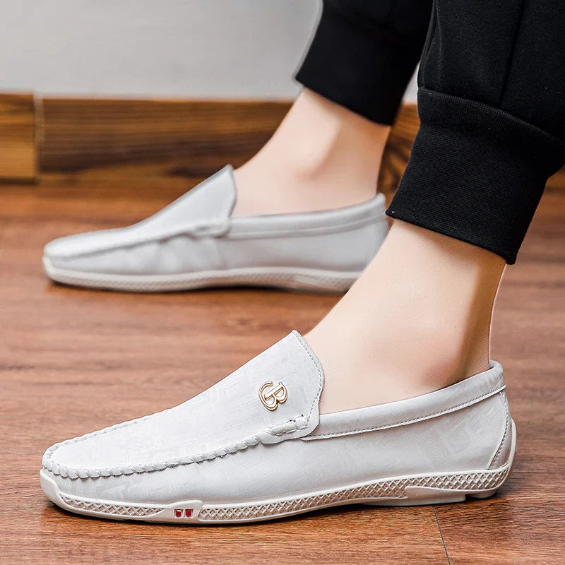 2025 Lightweight White Penny Loafers Men Boat Shoes Man Moccasins Leather Slip On Flats Classic Mens Casual Driving Shoes