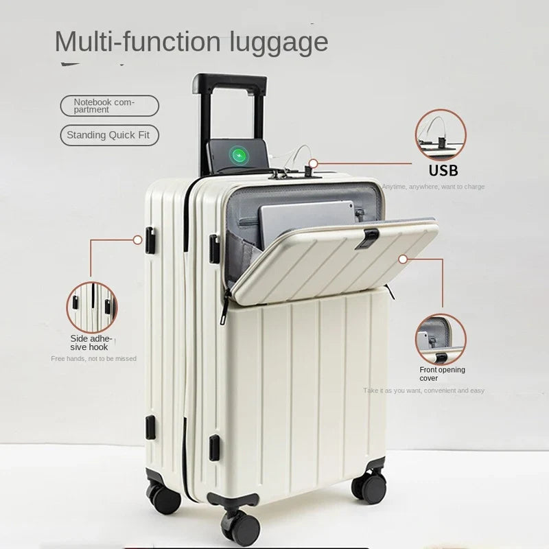 Luggage 18/20 inch Carry-on Cabin Suitcase 2025 New Lightweight Mute Trolley Case Strong TSA Lock Password Travel Bag