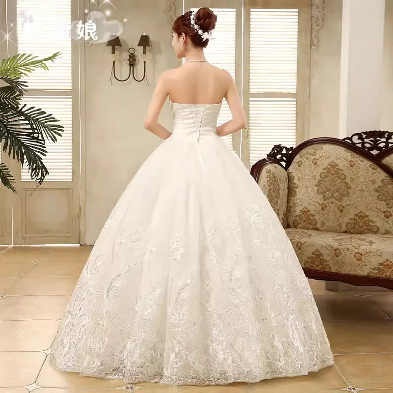 PRXD-625#Wedding Dress Wholesale Lace up Embroidery Bride Marriage Dresses White Ball Gown Factory Christmas Carnival Plus Size