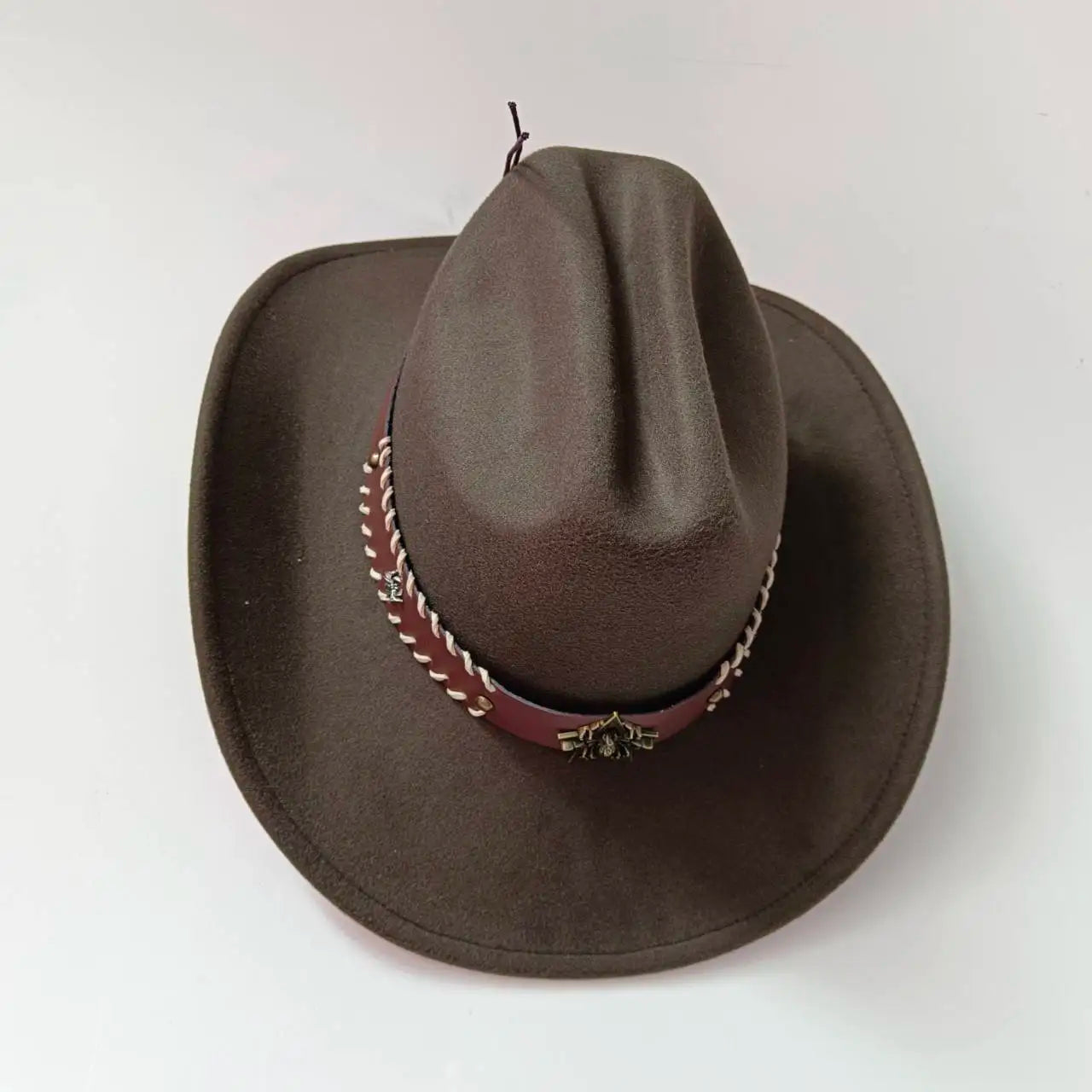 Cowboy hat cow head accessories cowboy hat monochrome felt hat men and women big brim outdoor hat knight hat