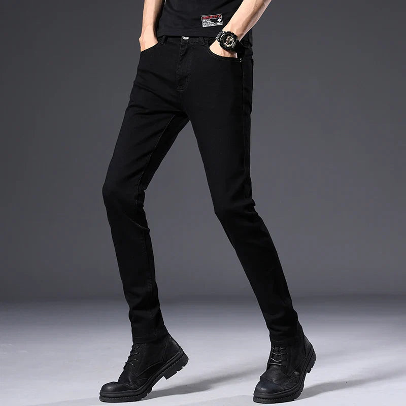 American Retro Waed Denim Jeans Men's Trendy High Street Loose Straight Leg Dra Wide Leg Pants Spring Autumn Casual Lon...
