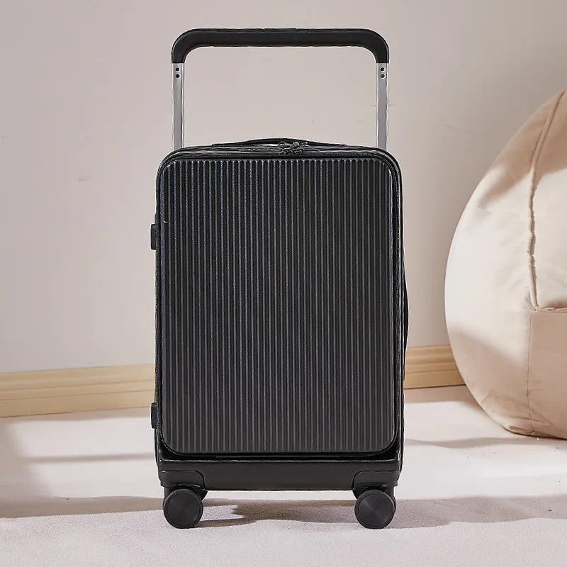 20"24"26 Inch Front Opening Travel Suitcase Luggage Laptop Boarding Case USB Charging Trolley Case with Wheels Carry on Luggage