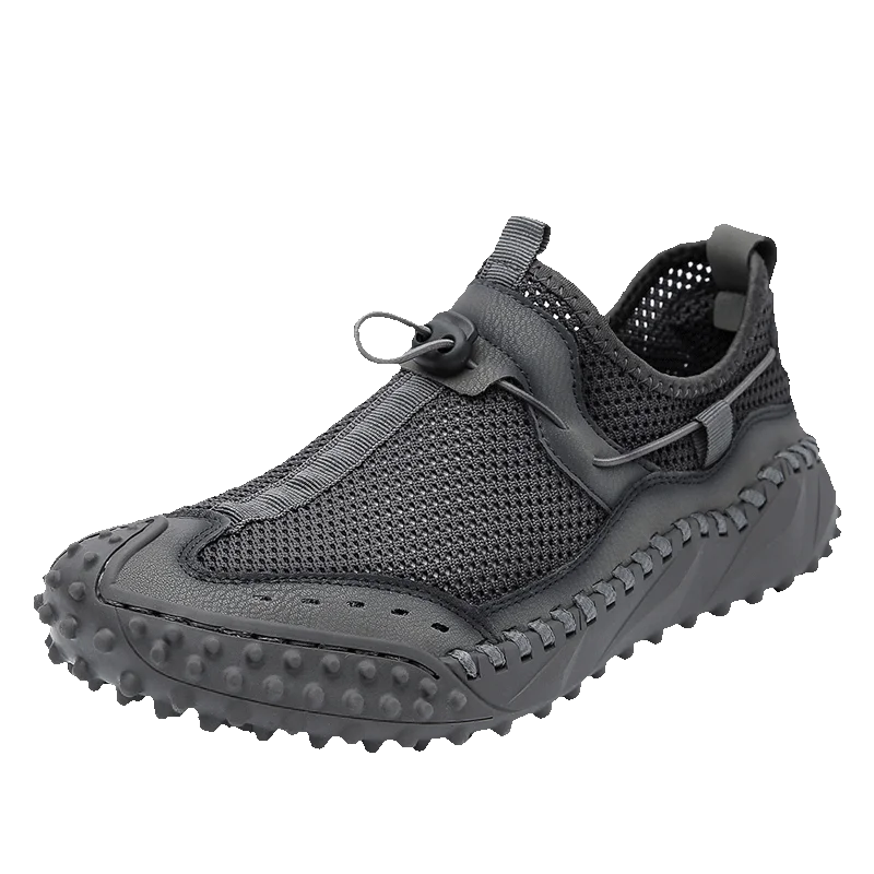 Summer Breathable handmade Designer slip on Casual mens shoes thick sole Hollow Out Sneakers Lightweight outdoor flats Moccasins