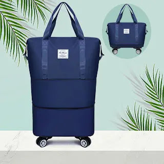 Large Capacity Three-Layer Bag, Waterproof And Wear-Resistant Outdoor Travel Swivel Wheel Storage Box, Detachable Wheel Tote Bag