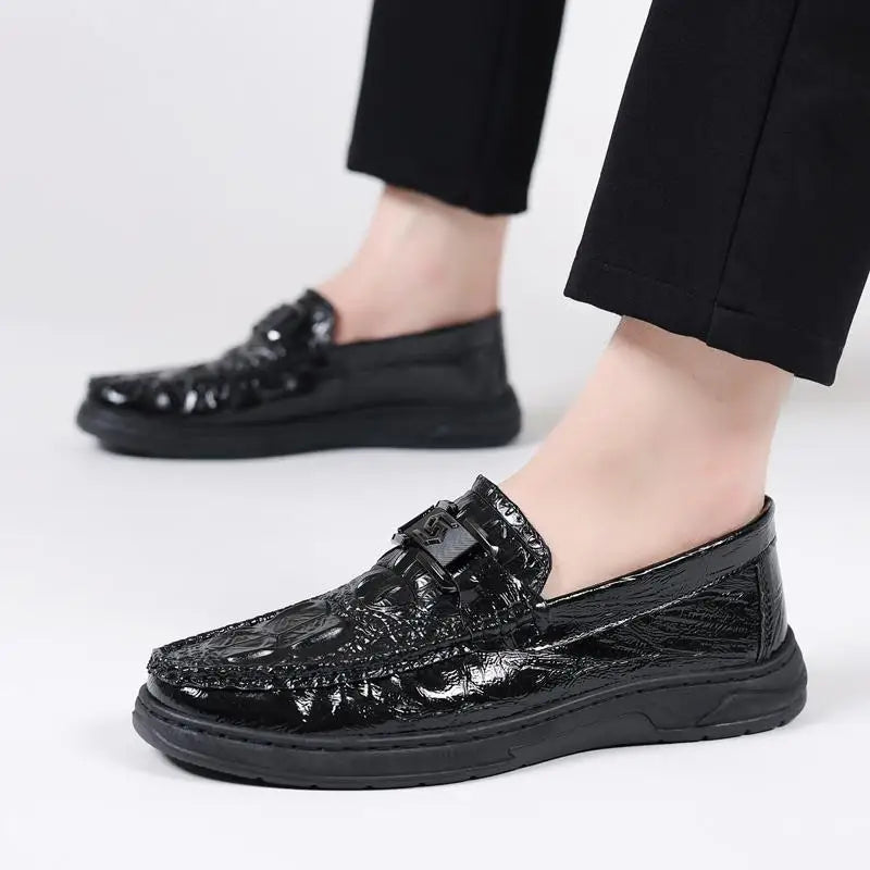 Men'S Leather Shoes Loafer Low Cut Boat Leather Casual Shoes Office Shoes For Men JZ-2752
