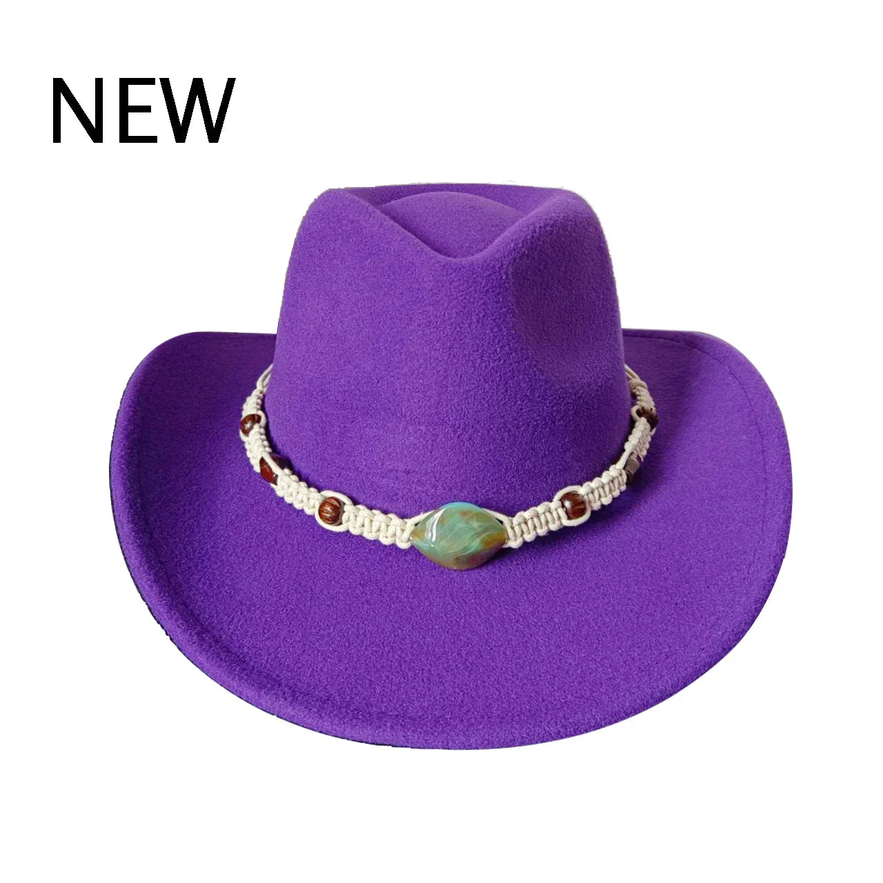 Cowboy hat cow head accessories cowboy hat monochrome felt hat men and women big brim outdoor hat knight hat