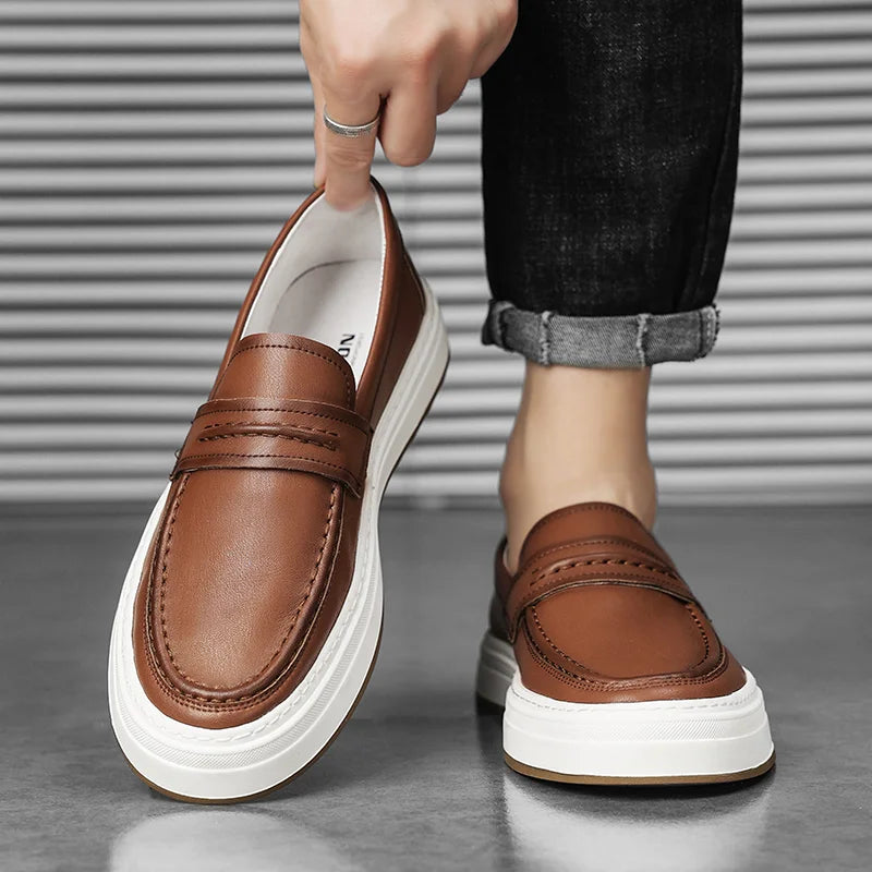 Brogues Hand-Cut Leather Uppers Semi-Formal Shoes slip on fashion breathable shoes
