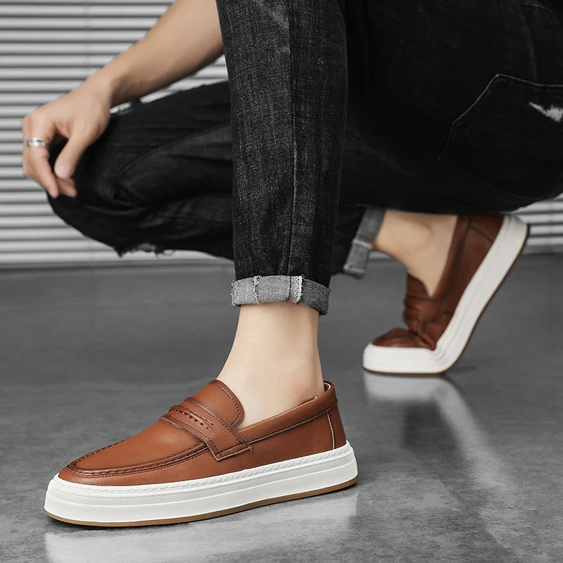 Brogues Hand-Cut Leather Uppers Semi-Formal Shoes slip on fashion breathable shoes