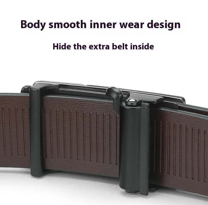 Oyifan Black Belt Men, Genuine Leather Dress Designer Belts for men, Fashion Slide Ratchet Click Casual Mens Belt for Jeans